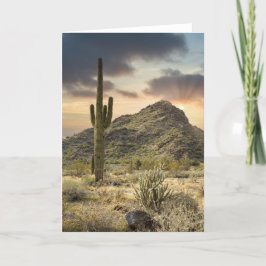 2767-Arizona Desert Liggande med Sol Rays Helgkort