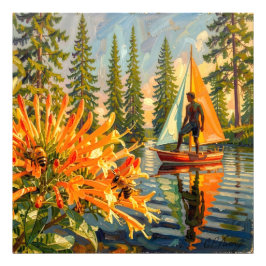 27,03" x 27,03" Seglar iväg  Fototryck