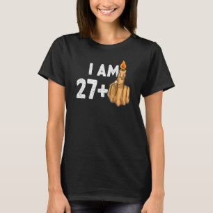 27+1 Mitten Finger 28:e födelsedagen provocerande T Shirt