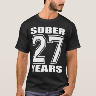 27 ÅR nyktrar till vit på mörk Tee