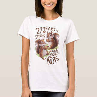 27-års bröllopsdag Att köra varandra galna T Shirt