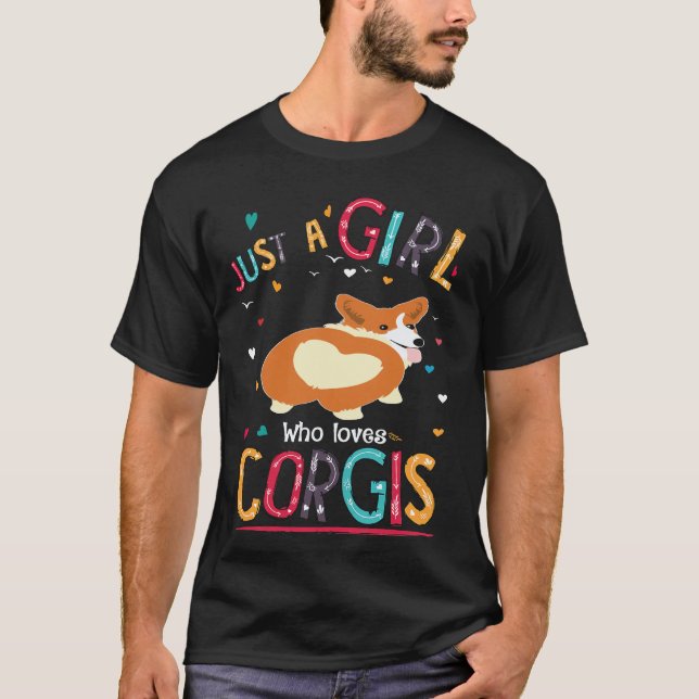 27 Bara en tjej som älskar Corgi T Shirt (Framsida)
