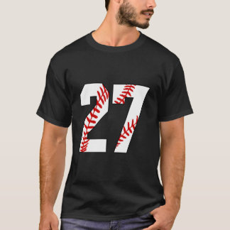 27 Baseball Laces Baseball Mom Jersey Number 27 T Shirt