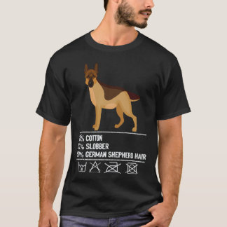 27 Bomull Slarv Tysk Shepherd hundhår Tysk Shepher T Shirt
