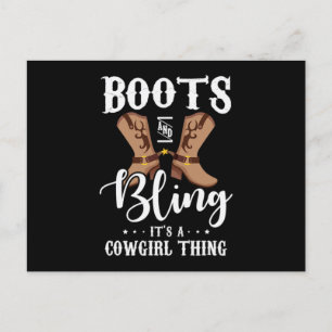 27.Boot och sling av en cowgirl Sak Meddelande Vykort