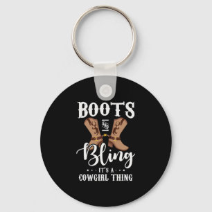 27.Boot och sling av en cowgirl Sak Nyckelring
