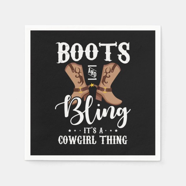 27.Boot och sling av en cowgirl Sak Pappersservett (Framsidan)