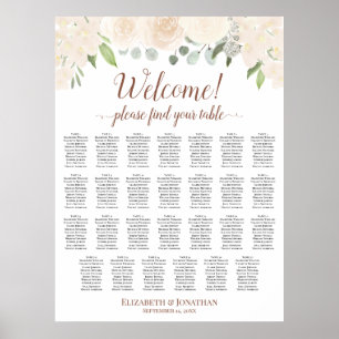 27 Bord Champagne Persika Boho Rosor Placeringspla Poster