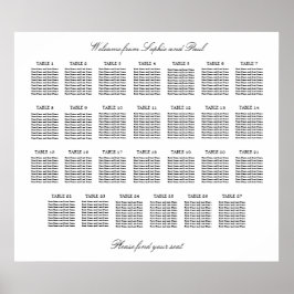 27 Bord Elegant Minimalistisk Placeringsplan Poster