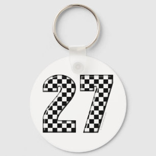 27 checkerss flagga nummer nyckelring