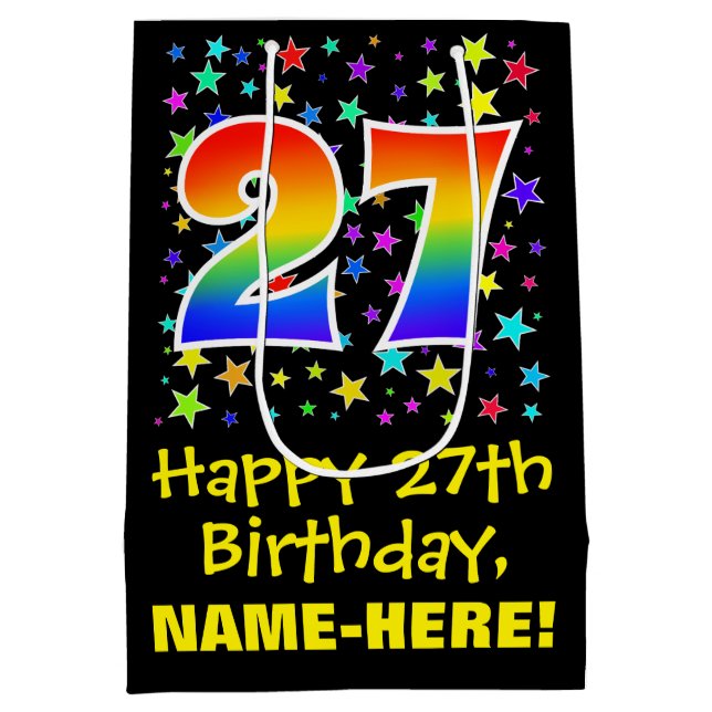 27:e födelsedag: Färga stjärnor Mönster och regnbå (Baksidan)