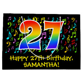 27:e födelsedag - färgstarka musiksymboler, regnbå