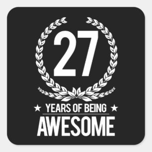 27:e födelsedagen (27 år efter Fantastisk) Fyrkantigt Klistermärke
