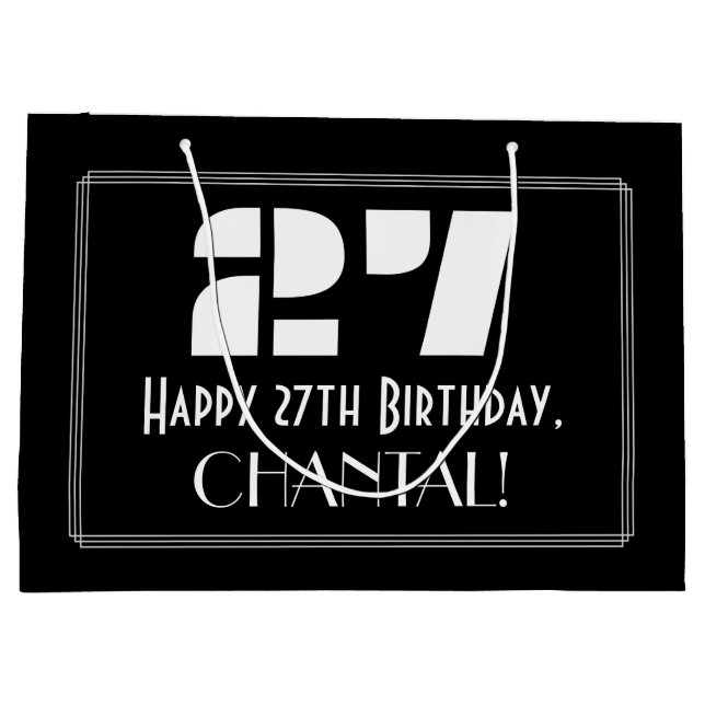 27:e födelsedagen ~ Art Deco Inspired Titta "27" + (Baksidan)