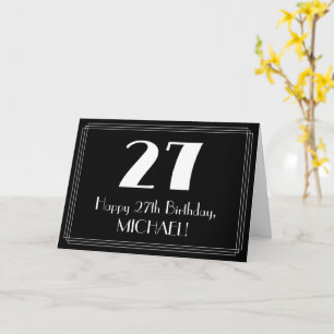 27:e födelsedagen ~ Art Deco Inspired Titta "27", Kort