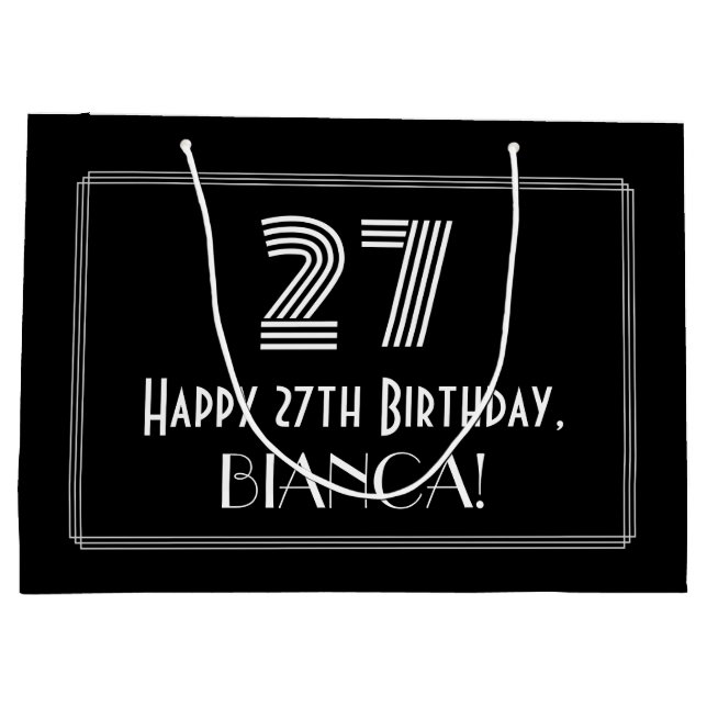 27:e födelsedagen - Art Deco Inspired Titta "27" o (Baksidan)