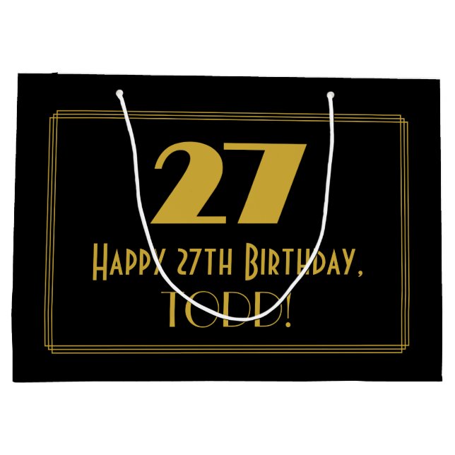 27:e födelsedagen - Art Deco Inspired Titta "27" o (Baksidan)