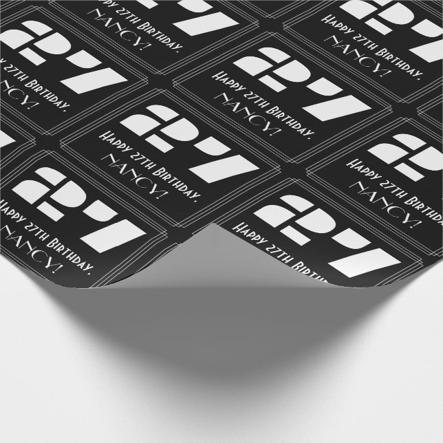 27:e födelsedagen: Art Deco Inspired Titta "27" oc Presentpapper (Hörn)