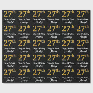 27:e födelsedagen: Elegant Luxurious Faux Guld Tit Presentpapper