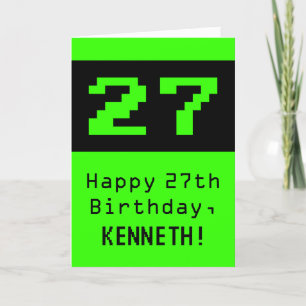27:e födelsedagen: Nerdy/Geeky Stil "27" och Namn Kort