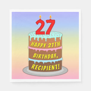 27:e födelsedagen: Roligt Cake and Candles + Custo Pappersservett