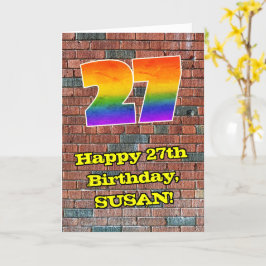 27:e födelsedagen: Roligt Graffiti-Inspired Rainbo Kort