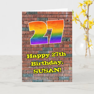 27:e födelsedagen: Roligt Graffiti-Inspired Rainbo Kort