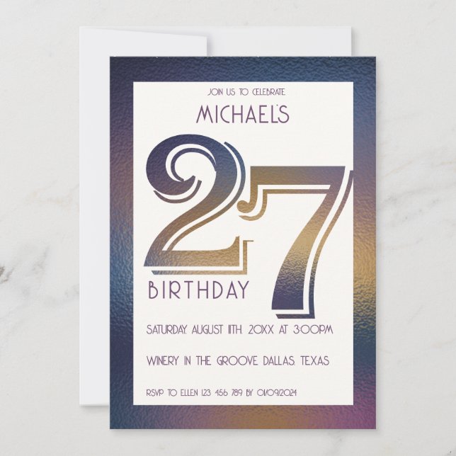 27:e födelsedagsinbjudan inbjudningar (Framsida)