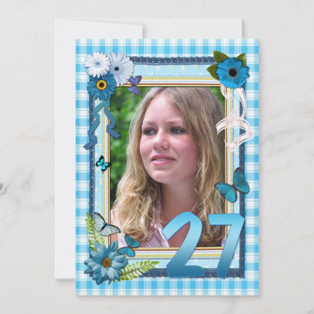 27:e fotot födelsedagsfest inbjudan (Framsida)