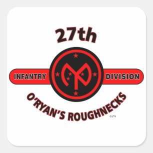 27:E INFANTRY DIVISION ’O'RYAN'S ROUGHNECKS’ FYRKANTIGT KLISTERMÄRKE