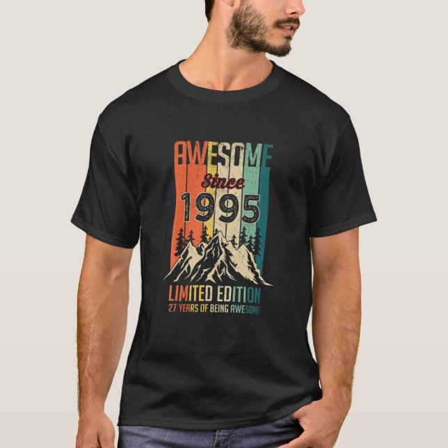 27 födelsedagsgåvor Fantastisk sedan 1995 Begränsa T Shirt (Framsida)