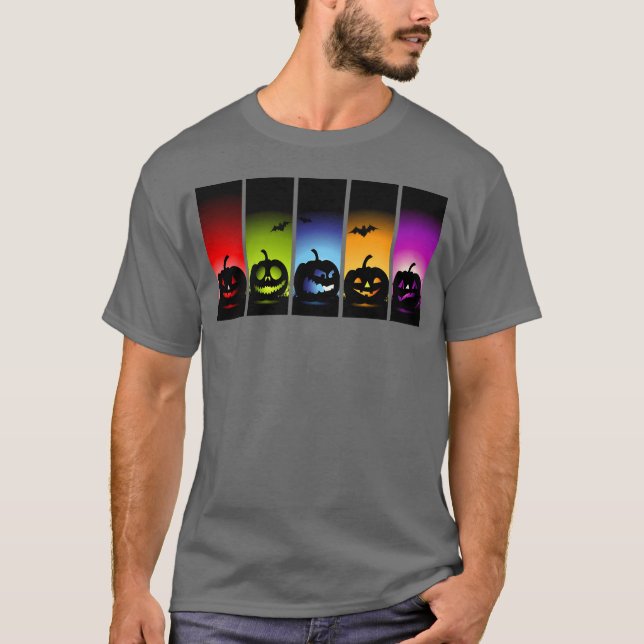 27 Halloween Pumpkin roligt T Shirt (Framsida)