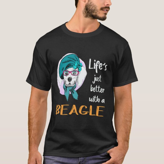 27 Livet är bara bättre med en Beagle T Shirt (Framsida)
