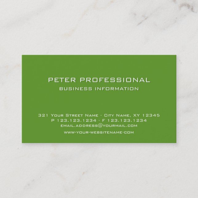 27 Modern Professionell Affärskort äppelgrönt Visitkort (Framsida)