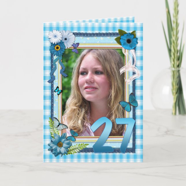 27th fotokort för en födelsedag kort (Framsida)
