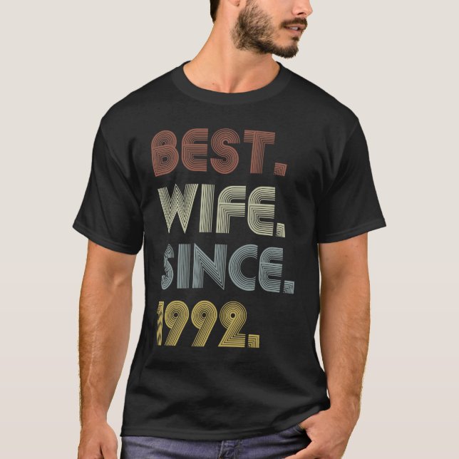 27th Wedding Anniversary  Best Wife Since 1992 T Shirt (Framsida)