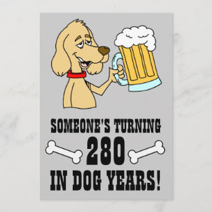 280 Hund år 40:e födelsedagen Party Inbjudan