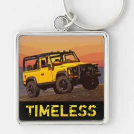 2838 Keychain, Premium Square Keychain Fyrkantig Silverfärgad Nyckelring