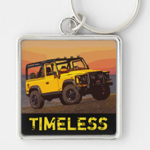 2838 Keychain, Premium Square Keychain Fyrkantig Silverfärgad Nyckelring