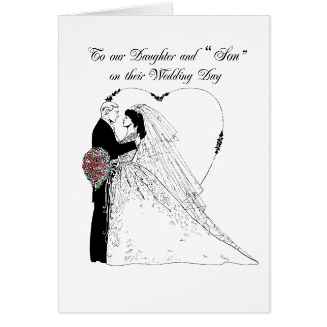 2852 Dotter och "Son" Bröllop Blessings Hälsningskort (Framsidan)