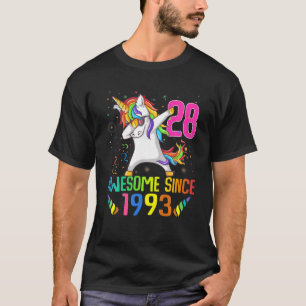 28 år gammal 28:e födelsedagen Unicorn Dabbing Gir T Shirt