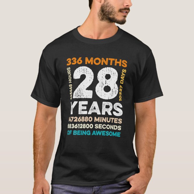 28 år gammal 336 månader gammal för Fantastisk 28: T Shirt (Framsida)