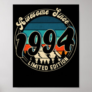 28 år gammal Vintage 28 år gammal födelsedag 1994 Poster