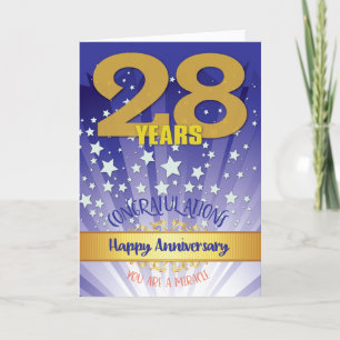 28 års återställningsårsdag, fet siffra kort