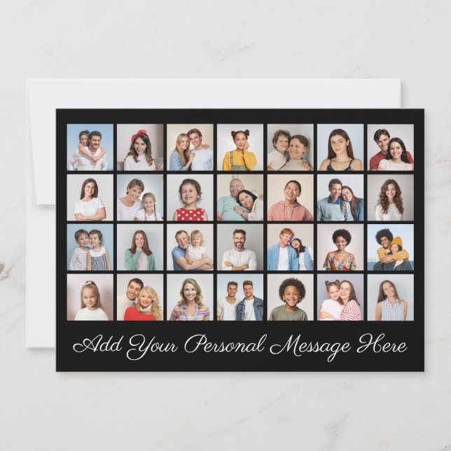 28 Bild Collage Lägg till egen hälsning  Inbjudningar (Framsida)