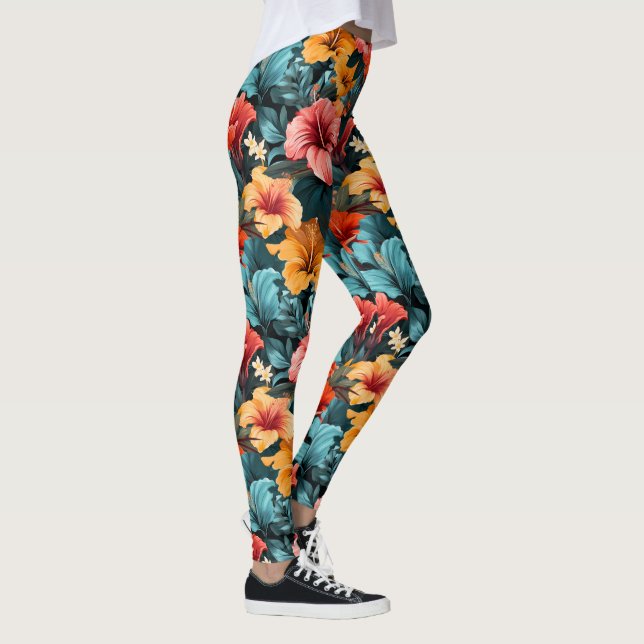#28-Blommönster Leggings (Höger)