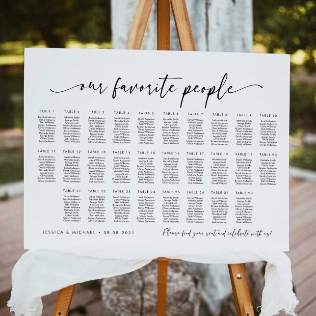 28 Bord Vår Favoritpersoner Placeringsplan Poster (Skapare uppladdad)
