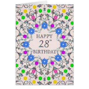 28:e Abstrakten: Blommor Hälsningskort