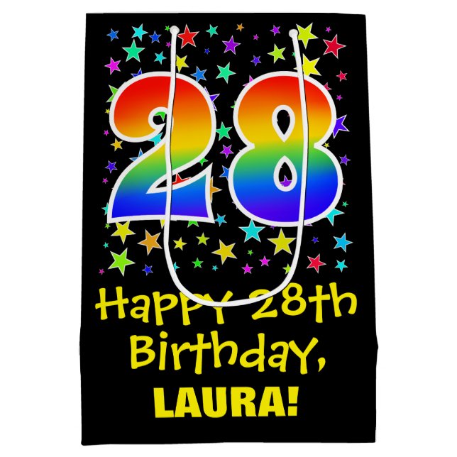 28:e födelsedag: Färga stjärnor Mönster och regnbå (Baksidan)