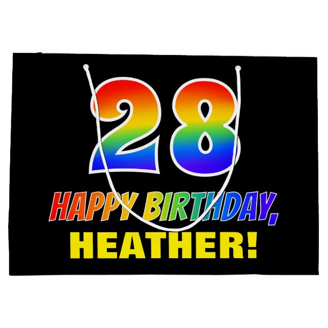 28:e födelsedag: fetstil, Roligt, enkel, regnbåge  (Baksidan)